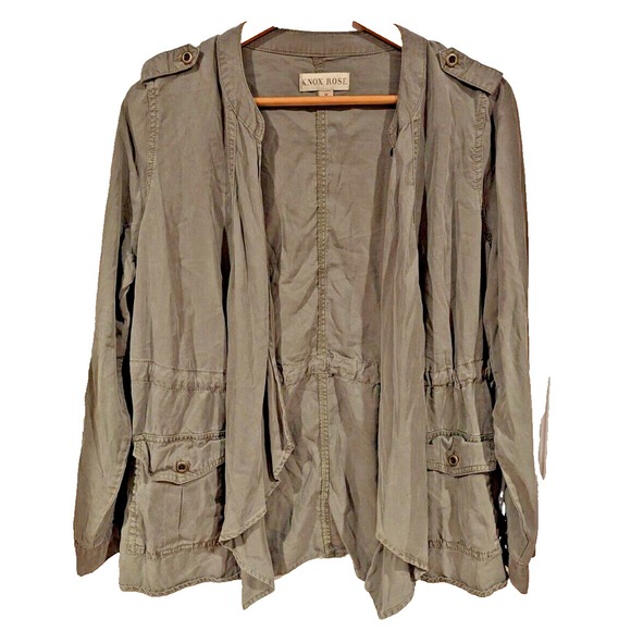 Knox Rose Olive Green Lightweight Utility Jacket Drawstring‎ Waist Size M Gorp - Picture 1 of 5